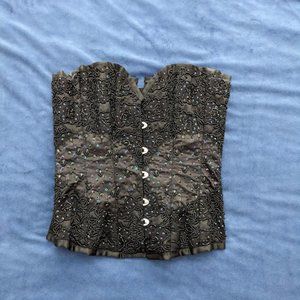 Corset Story Beaded Corset- 26"- Gorgeous! Steel boned- Black. Worn once.